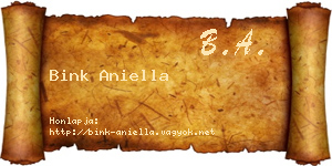 Bink Aniella névjegykártya